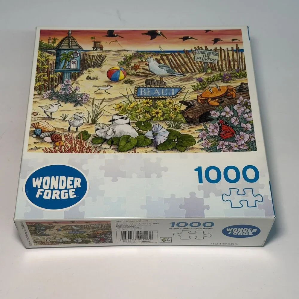 Wonder Forge Don't Disturb the Plovers 1000 Piece Jigsaw Puzzle Beach Nature
